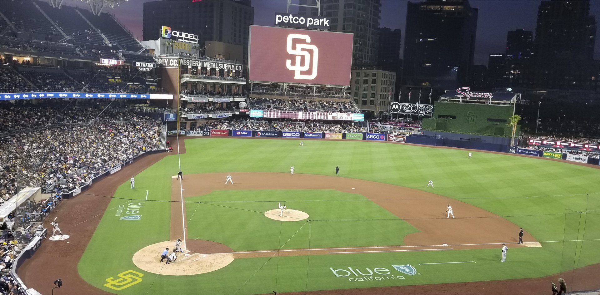 Petco Park San Diego Padres baseball stadium aerial view